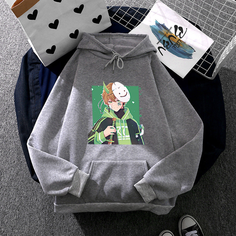 Damen nan Kapuzenpullover mit geprintetem Manga-Motiv und weichem Fleece-Innenfutter Shop Nory