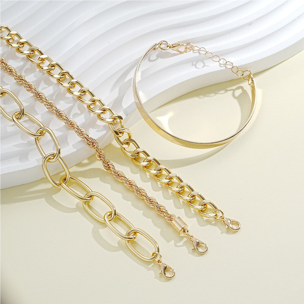 Damen Armreif-Set mit modischen Glieder- und Zopfdesigns Shop Nory
