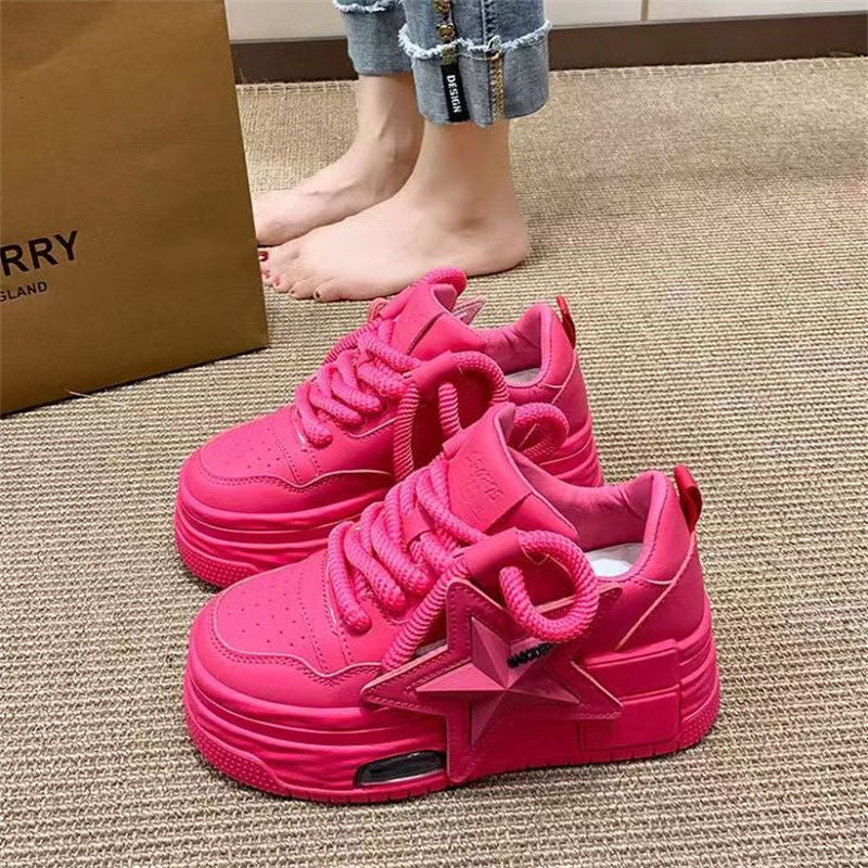 Damen Plateau-Sneaker mit modischem Sternen-Design und dämpfender Sohle