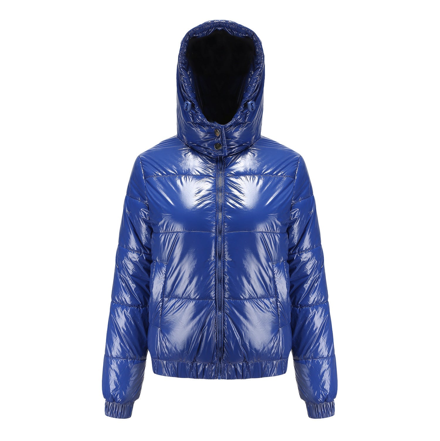 Damen glänzende Winterjacke mit Kapuze – Wasserabweisend & Wärmeisoliert – ShopNory