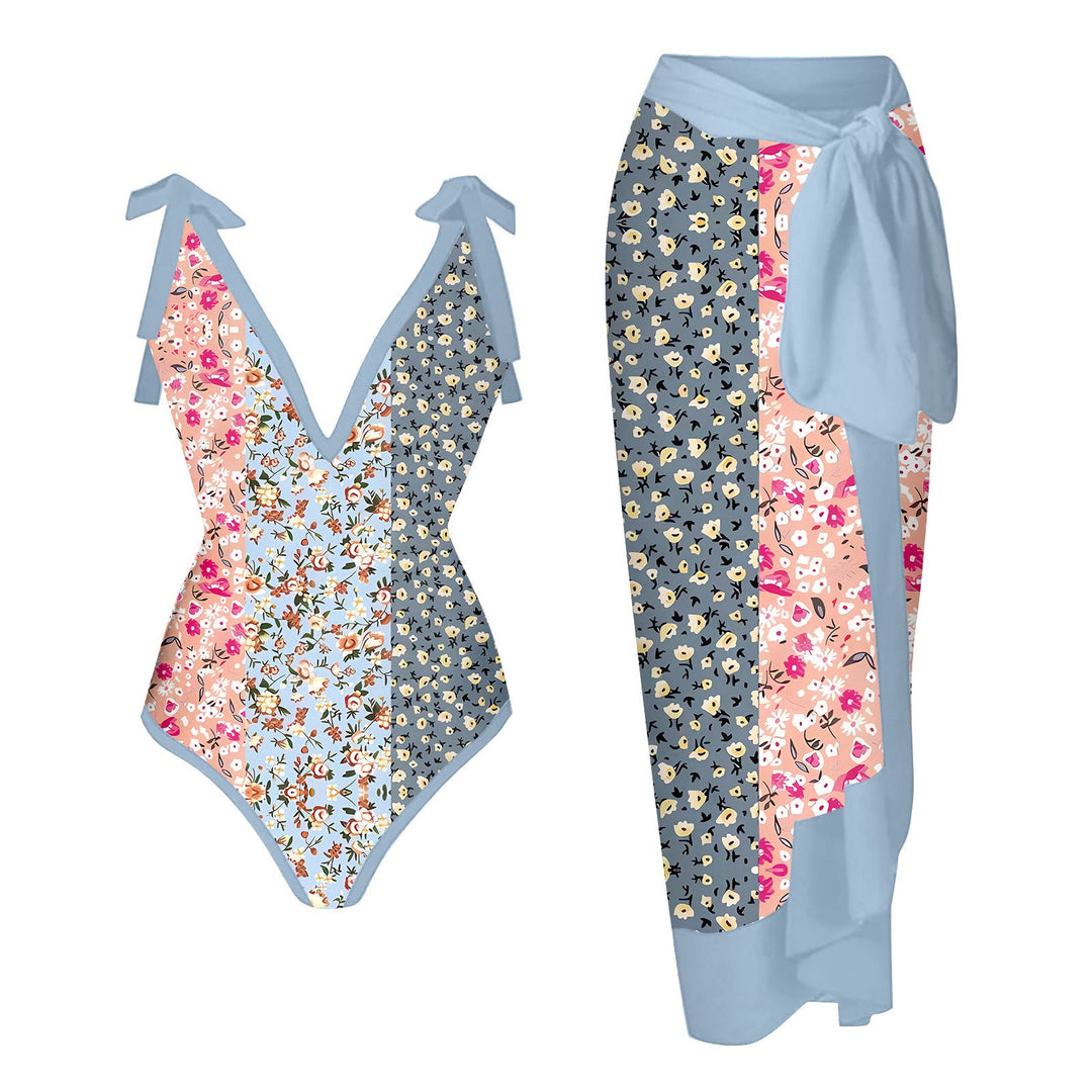 Damen Bademode-Set mit stilvollem Wickelrock Shopnory