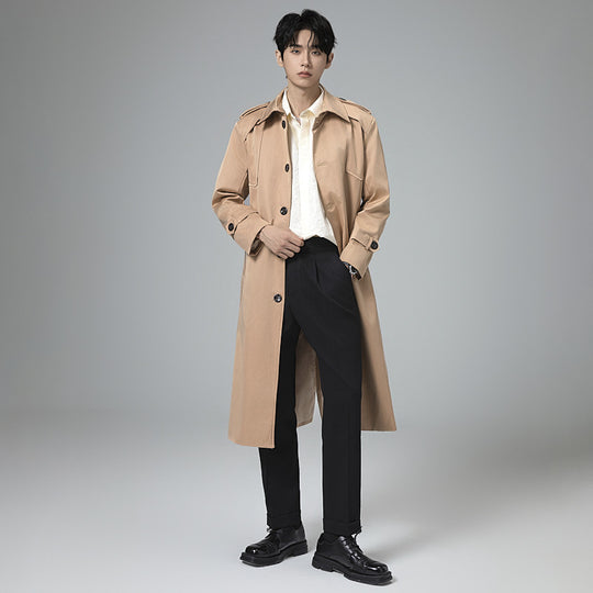 Herren Trenchcoat mit Taillengürtel, Schulterklappen und klassischer Knopfleiste Shop Nory
