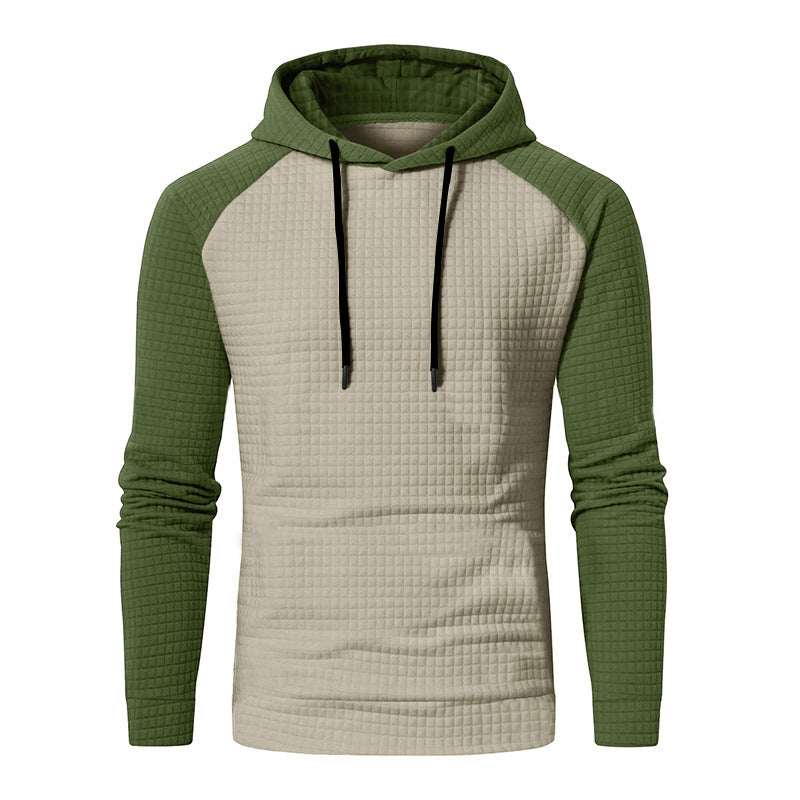 Herren nan gesteppter Kapuzenpullover mit Raglanärmeln und Waffelstruktur Shop Nory