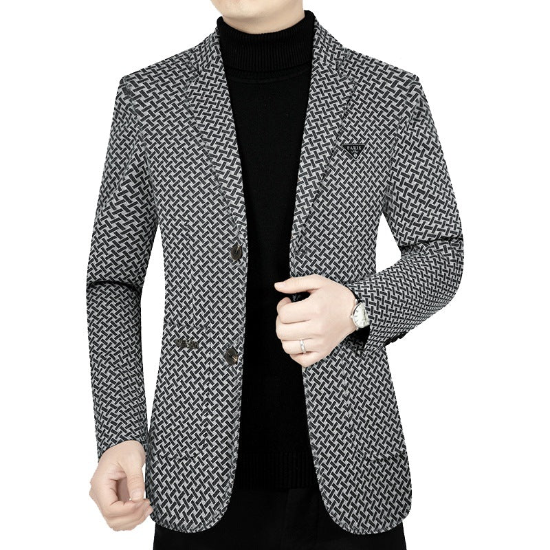 Herren Schlankgeschnittenes Sakko mit geometrischem Muster und leichtem Stretch Shop Nory