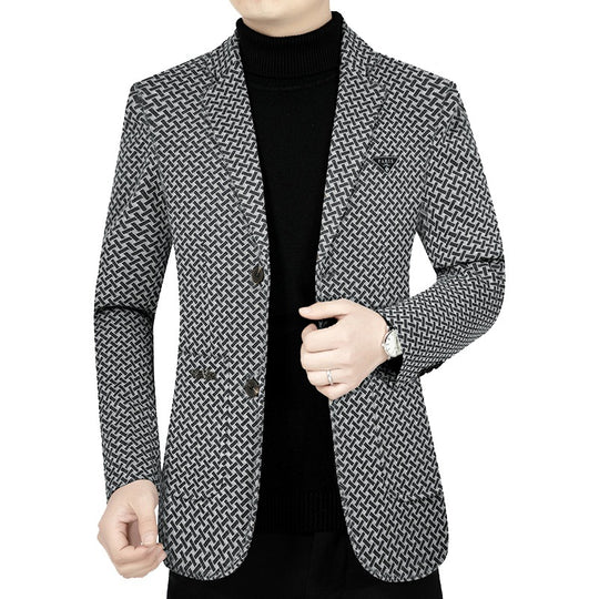 Herren Schlankgeschnittenes Sakko mit geometrischem Muster und leichtem Stretch Shop Nory