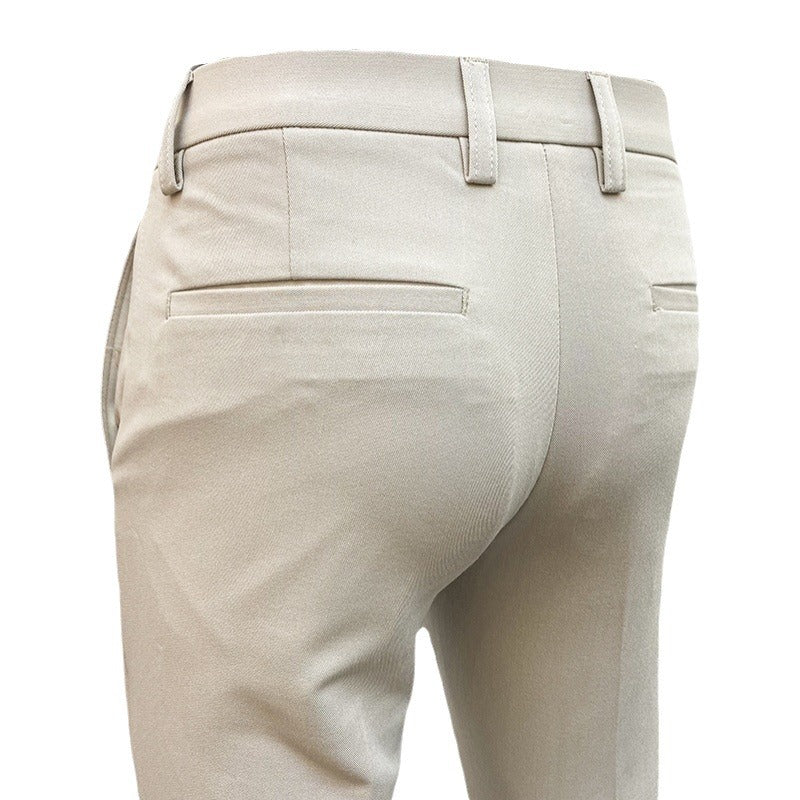 Herren schlanke elegante Anzughose mit Stretchbund, Bügelfalte und schmal zulaufendem Bein Shop Nory