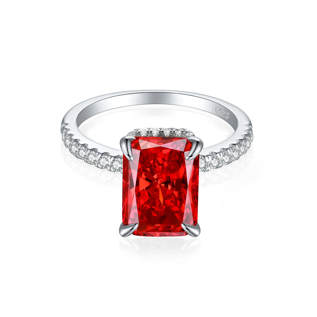 Damen eleganter Ring mit tropfenförmigem Aquamarin und funkelndem Zirkonia-Besatz Shop Nory