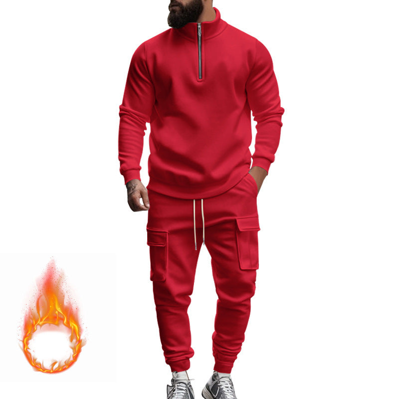 Herren nan sportlicher Cargo-Jogginganzug mit Troyerkragen Shop Nory
