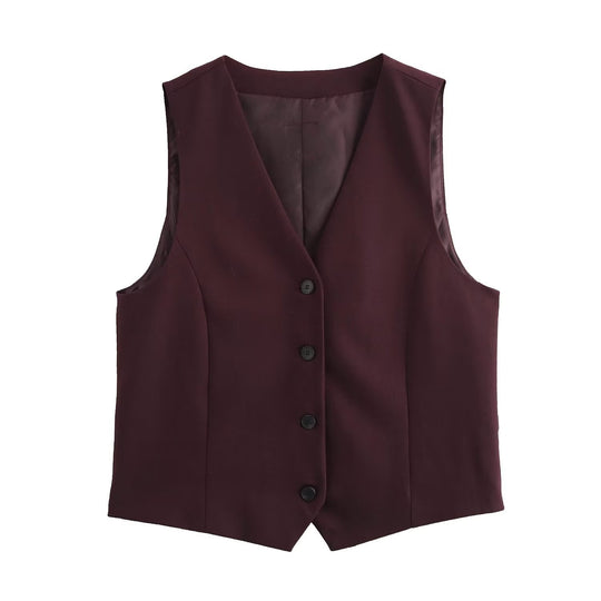 Damen elegante Weste mit modernem Schnitt und praktischen Knopfdetails