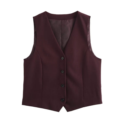 Damen elegante Weste mit modernem Schnitt und praktischen Knopfdetails