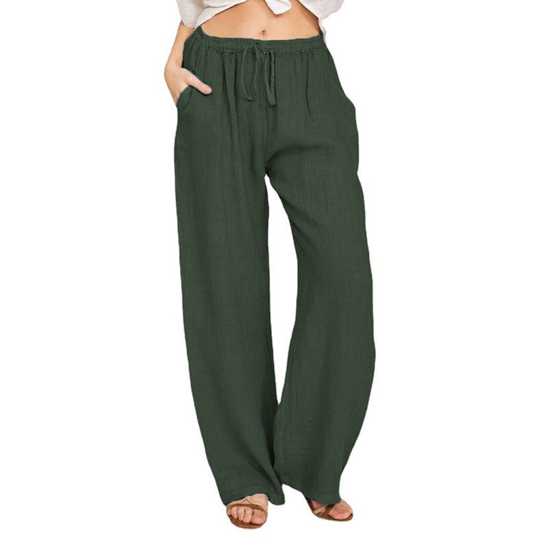 Damen bequeme Leinenhose