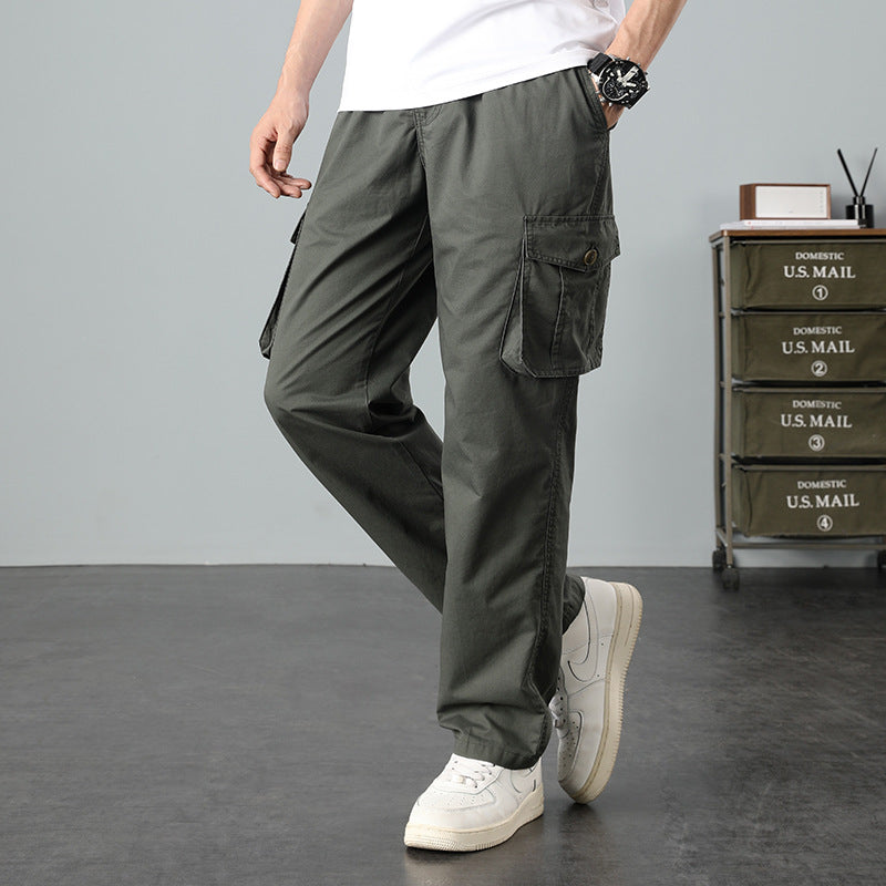 Herren Lässige Canvas-Cargohose mit großen Klappentaschen, Relaxed Fit & verstärkten Nähten Shop Nory