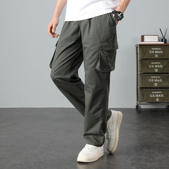 Herren Lässige Canvas-Cargohose mit großen Klappentaschen, Relaxed Fit & verstärkten Nähten Shop Nory