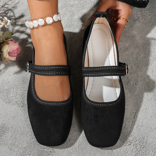 Damen edle Ballerinas mit klassischem Riemen