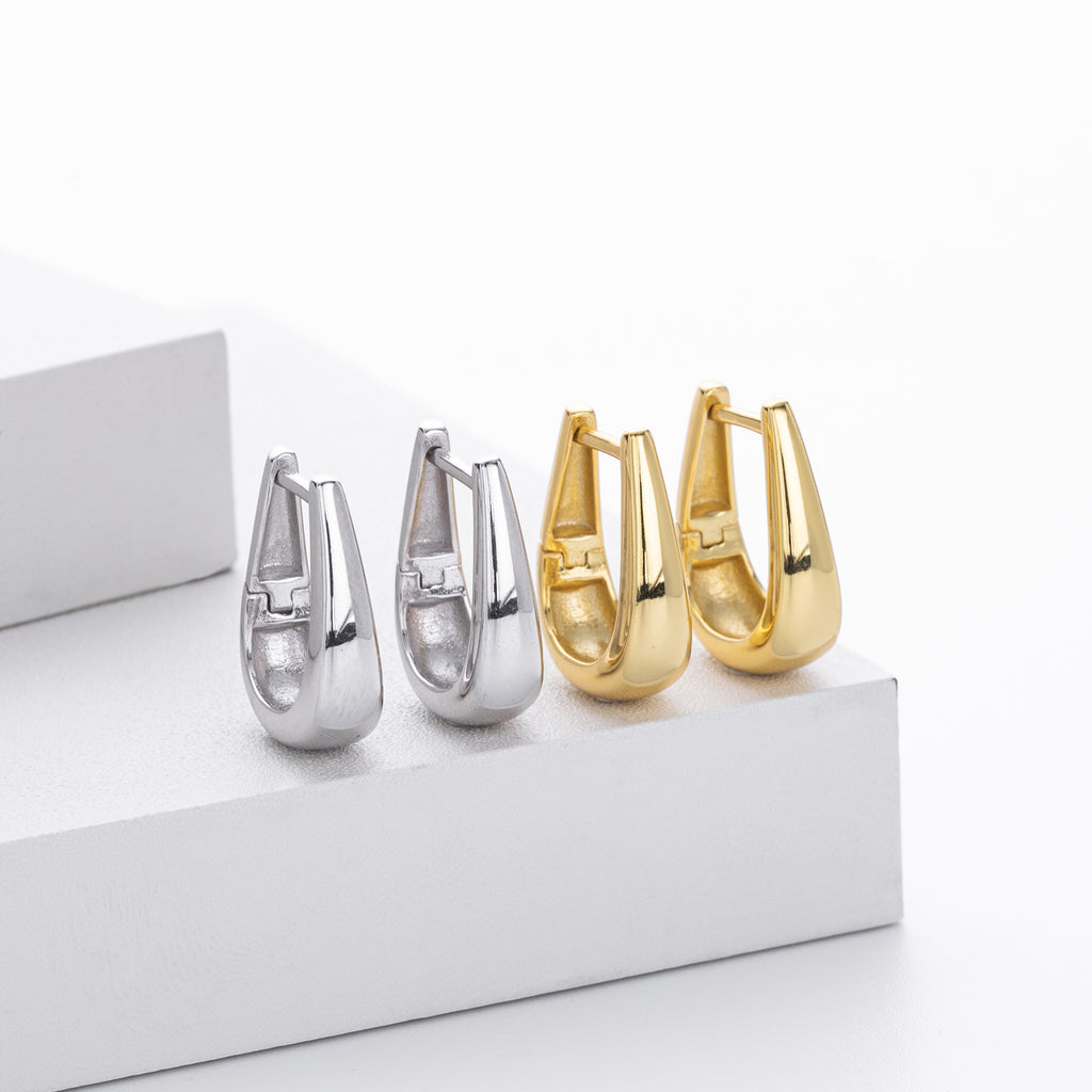 Damen Ohrhänger mit modernem Tropfen-Design aus 925 Sterling Silber Shop Nory