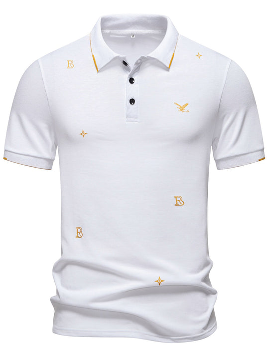 Herren Polohemd mit modischem Stickdesign und hochwertigem Stoff
