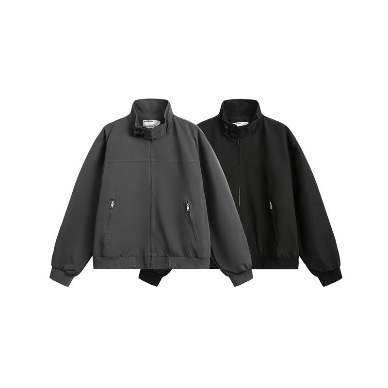 Herren Urbaner Microfaser-Blouson mit Stehkragen, verdeckter Knopfleiste und Reißverschlusstaschen Shop Nory