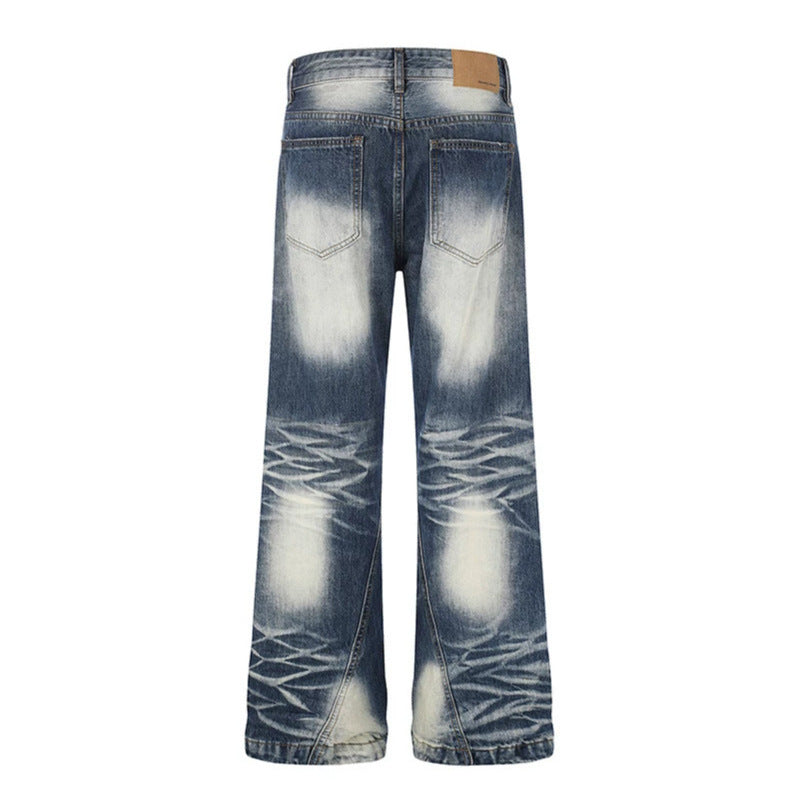 Damen Hochtaillierte weite Schlagjeans mit Used‑Waschung und Nietenbesatz Shop Nory
