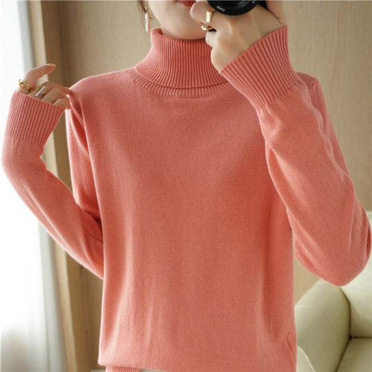 Damen Minimalistischer Feinstrick-Rolli mit hohem Rippkragen und schmaler Passform Shop Nory