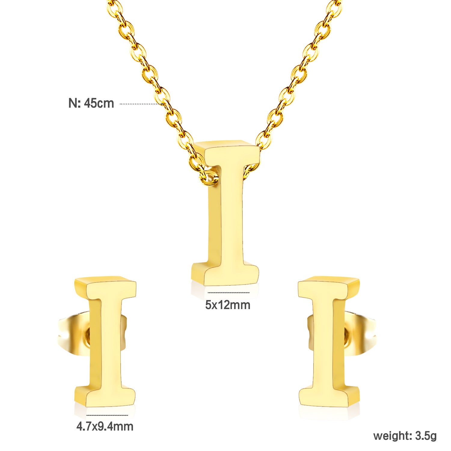 Damen Schmuckset mit K-Anhänger und passenden Ohrsteckern Shop Nory
