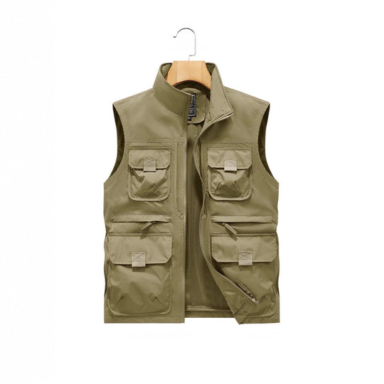 Herren Fotografen- und Outdoor-Utilityweste mit vielen Multifunktionstaschen und durchgehendem Reißverschluss Shop Nory