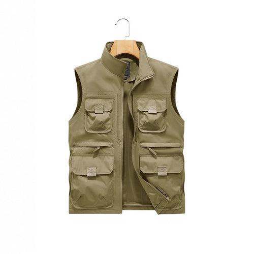Herren Fotografen- und Outdoor-Utilityweste mit vielen Multifunktionstaschen und durchgehendem Reißverschluss Shop Nory