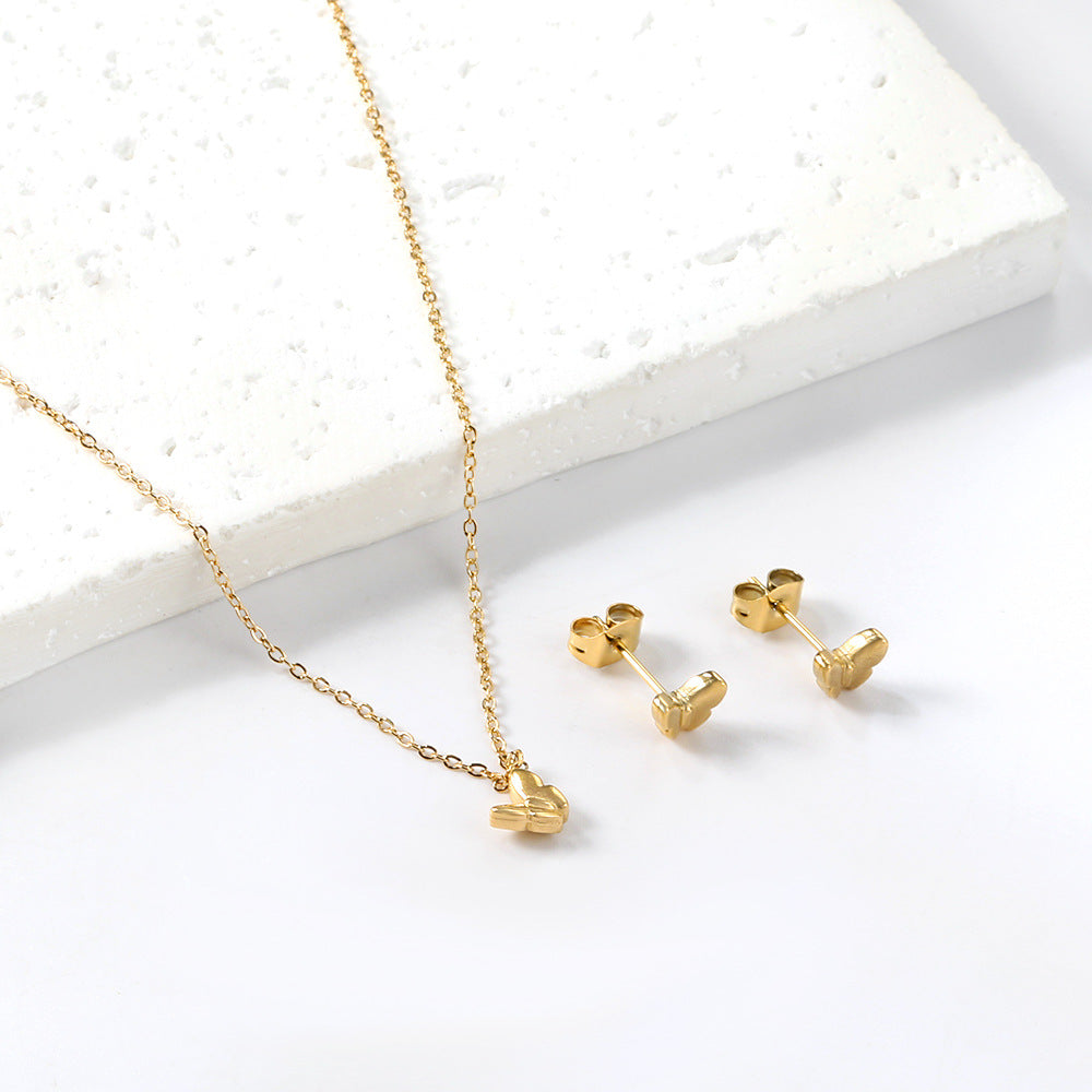 Damen Schmuckset mit stilvollem Schmetterlingsanhänger und passenden Ohrringen Shop Nory