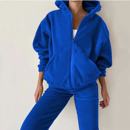 Damen oversized Hoodie mit Kängurutasche und Cargo-Jogginghose Set Shop Nory
