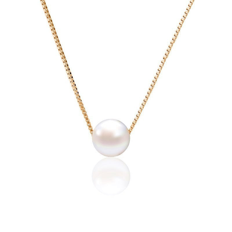 Damen Halskette mit luxuriösem Perlenanhänger und feiner Kettenstruktur Shop Nory