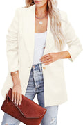 Shopnory | Doppelreihiger Blazer mit Gerafften Ärmeln und Taschen