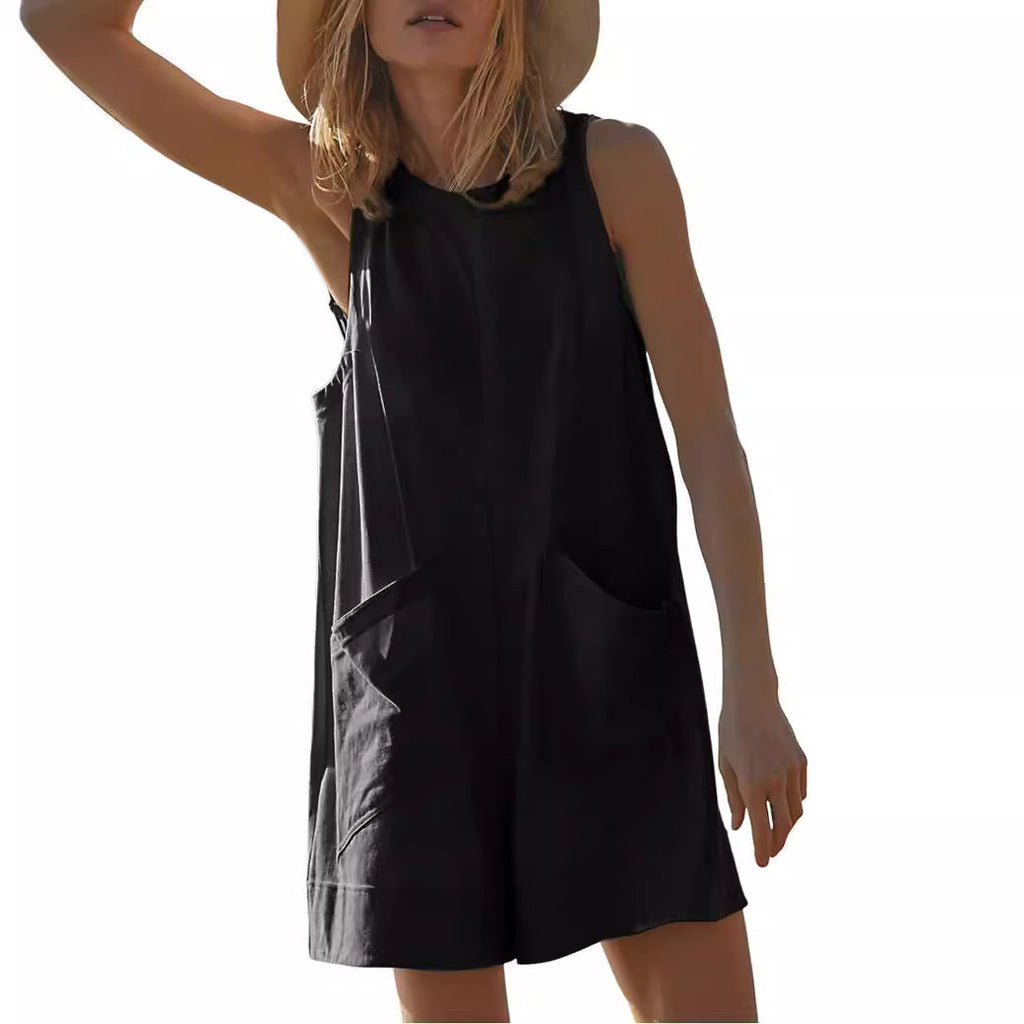 Damen Lässiger Jumpsuit mit praktischen Taschen und weit geschnittenem Design