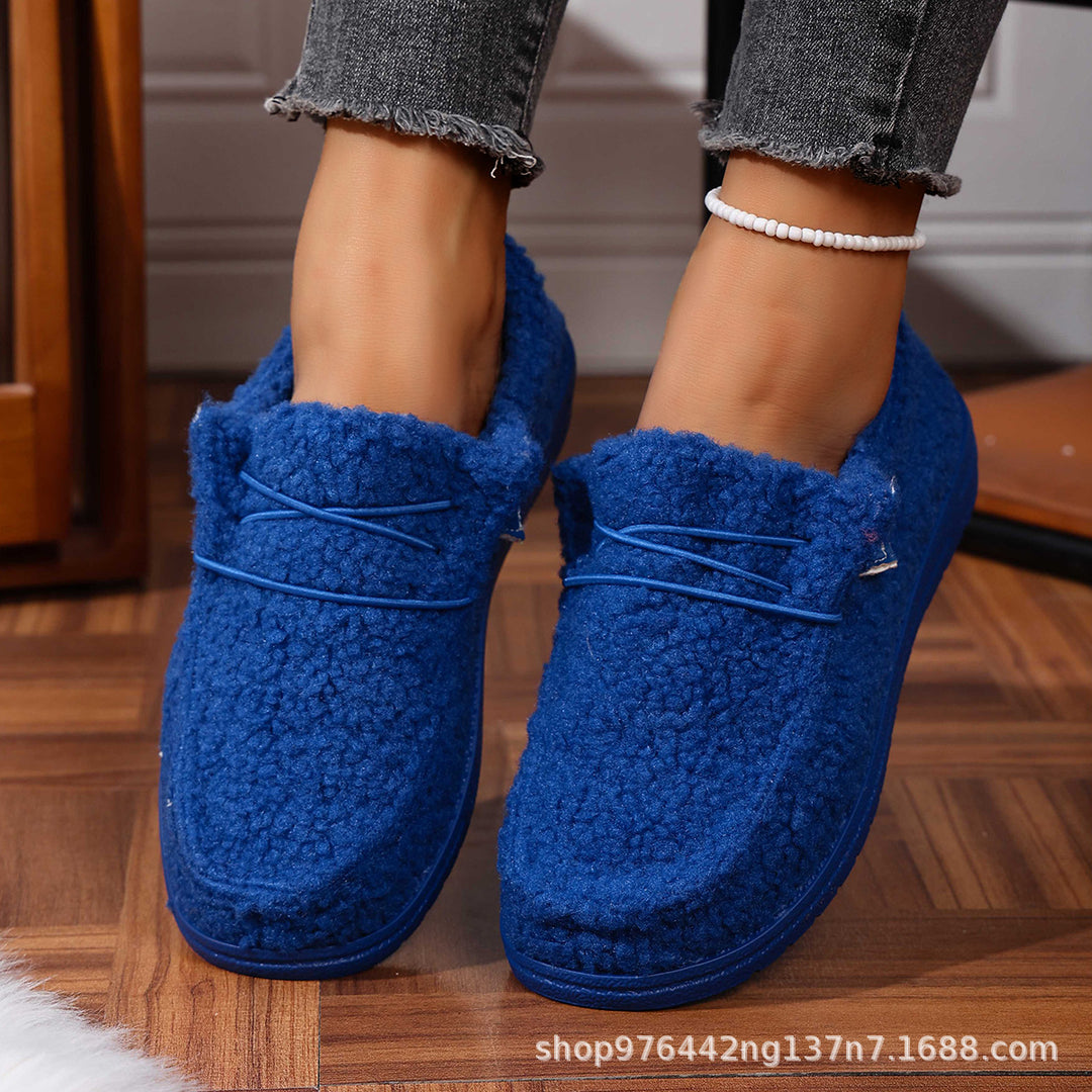 Damen Gefütterte Teddy-Fleece‑Hausschuhe mit gepolstertem Komfortfußbett und rutschfester Gummisohle Shop Nory