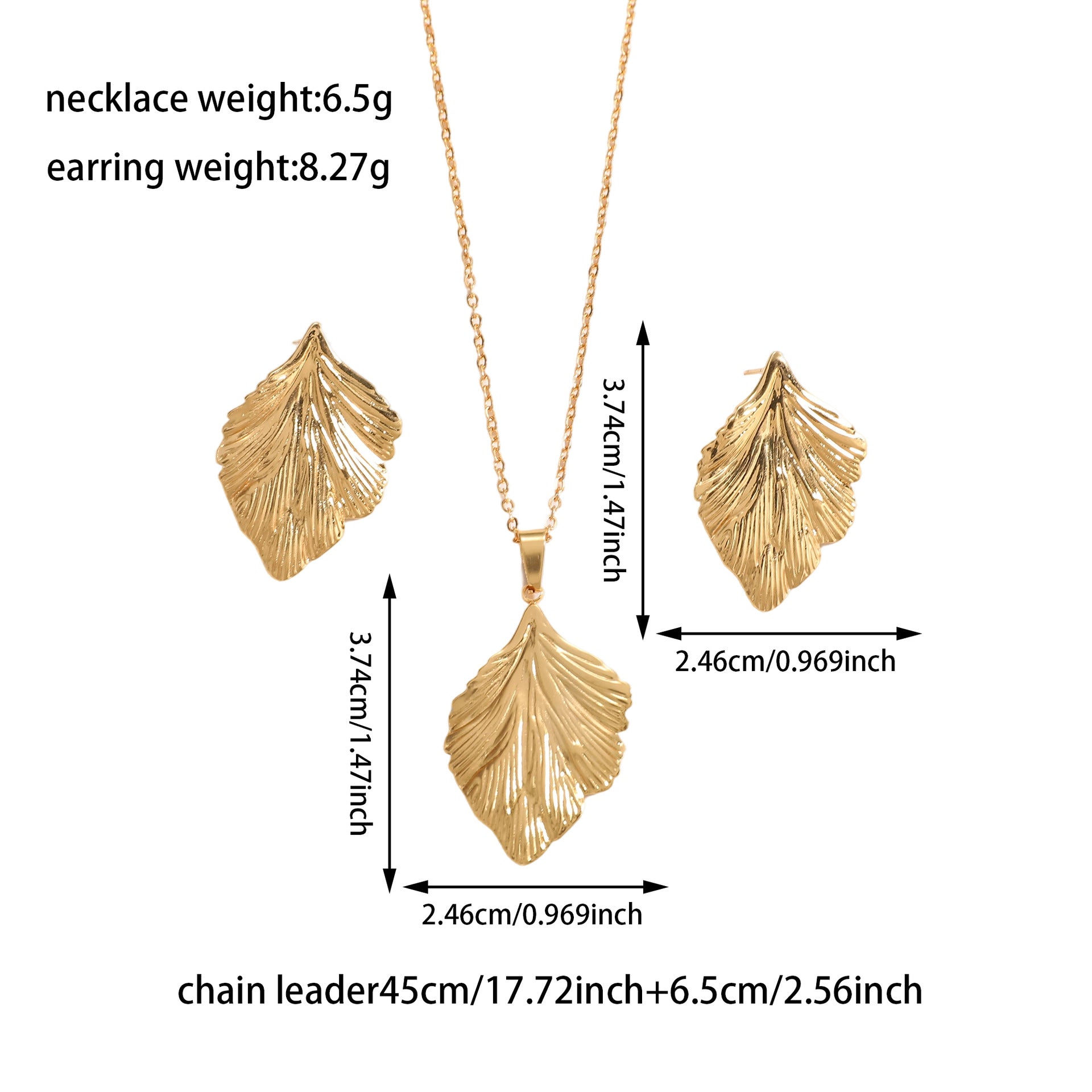 Damen Schmuckset mit filigranem Blattdesign Shop Nory