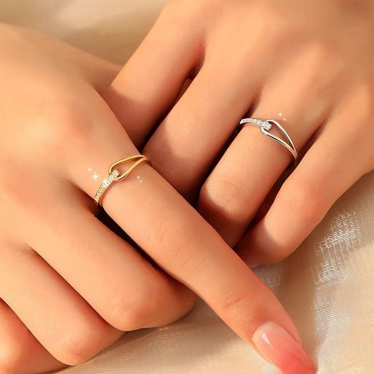 Damen Chic Minimalistische Gold Finger Ring Shop Nory