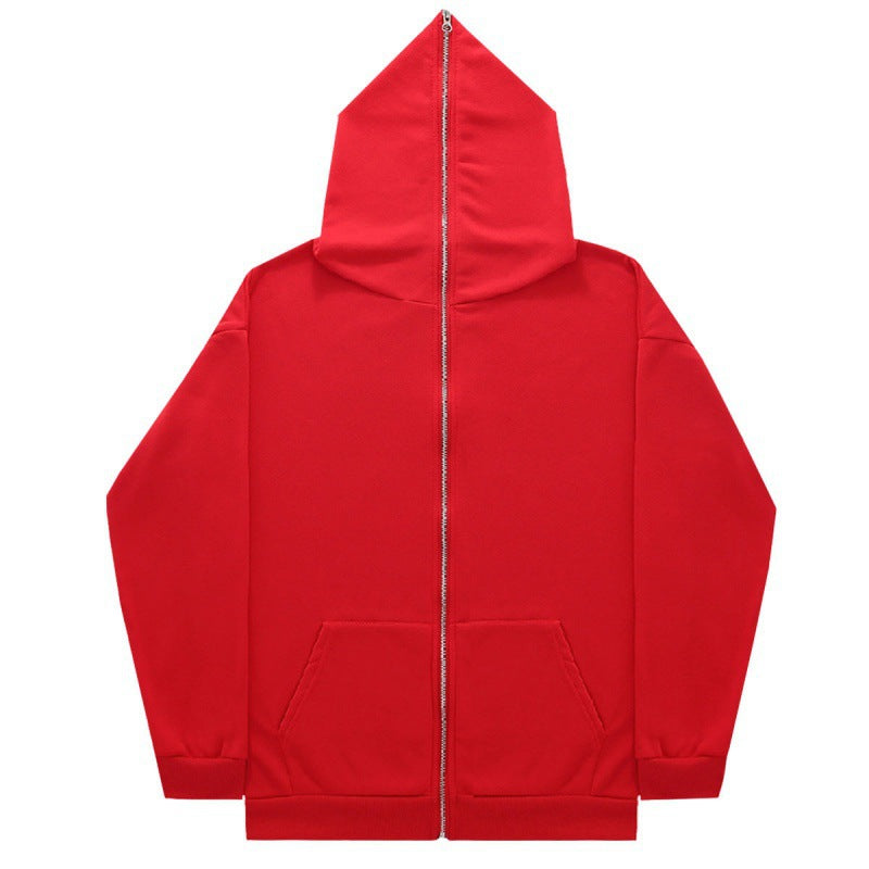 Unisex nan minimalistisch strukturierter Kapuzenzipper mit spitzer Kapuze, Kängurutasche und verstärkten Bündchen Shop Nory