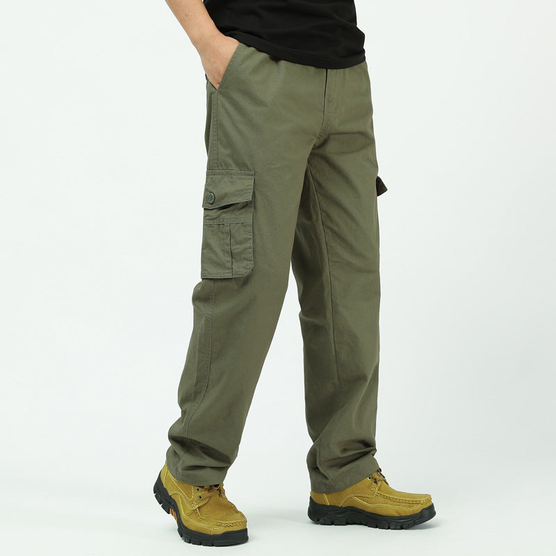 Herren Baumwoll-Twill Cargohose im Relaxed-Fit mit geradem Bein und großem Klappfach Shop Nory