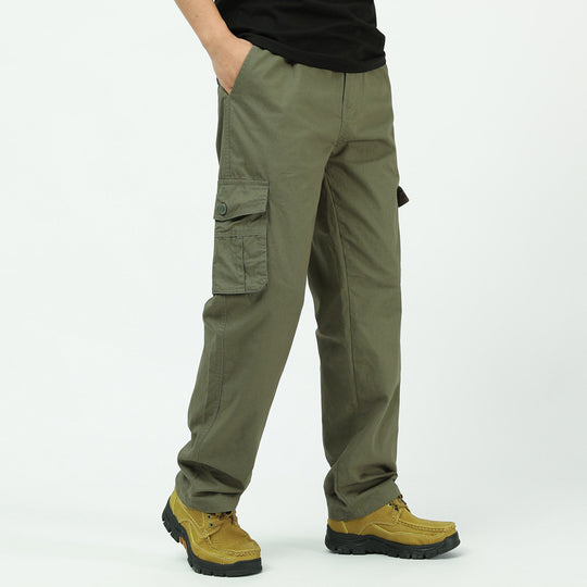 Herren Baumwoll-Twill Cargohose im Relaxed-Fit mit geradem Bein und großem Klappfach Shop Nory