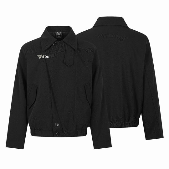 Damen Kurzblouson im Overshirt‑Stil mit markantem Hemdkragen und Metallhakenverschluss Shop Nory