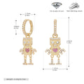 Damen Ohrhänger im kreativen Roboterdesign aus 925 Sterling Silber mit funkelnden Zirkonia Shop Nory