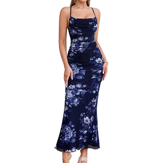 Damen Eingehülltes Abendkleid mit trägerlosem Design und Raffungen Shopnory
