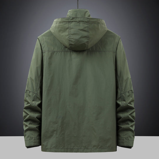 Herren Utility-Parka mit Multifach-Taschen, Kapuze und D-Ring Shop Nory