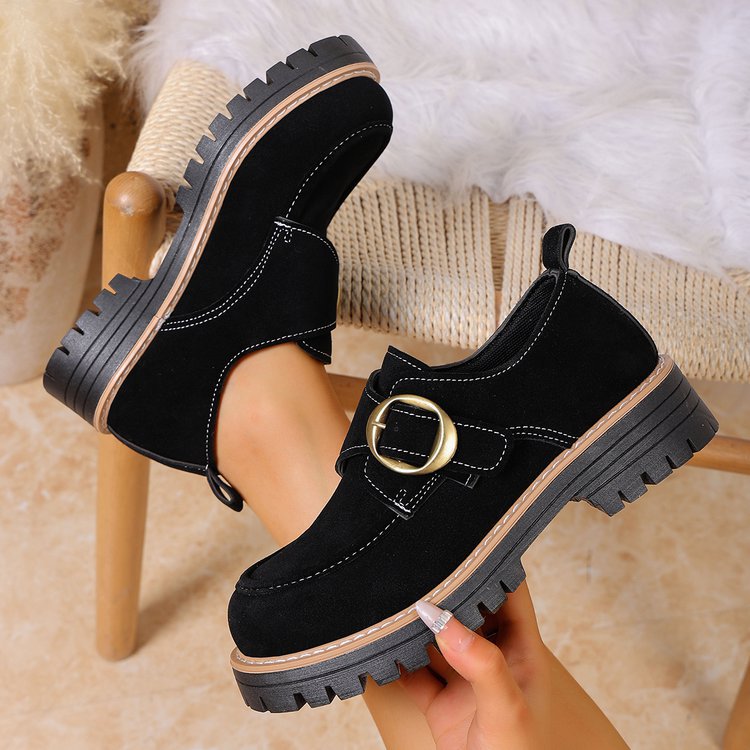 Damen Chunky Loafer im Mokassin‑Stil mit großer Zierschließe, Velours‑Optik und profilierter Gummisohle Shop Nory