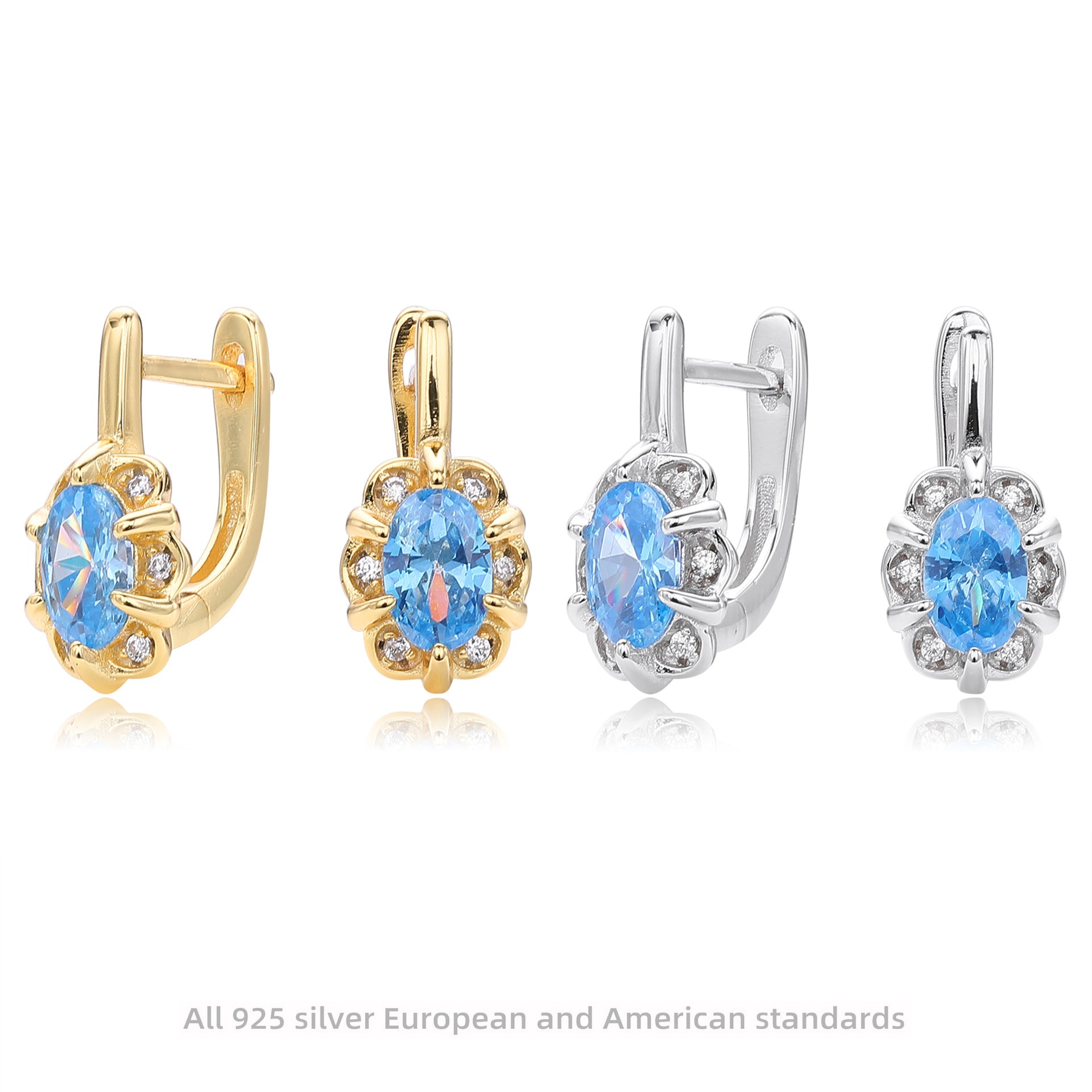 Damen Ohrhänger mit funkelndem Zirkonbesatz aus 925 Sterlingsilber Shop Nory