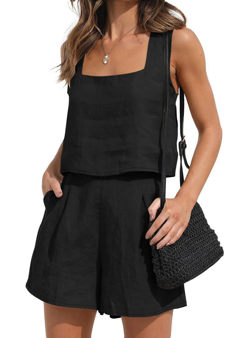 Damen lässiges Oberteil und Shorts Set