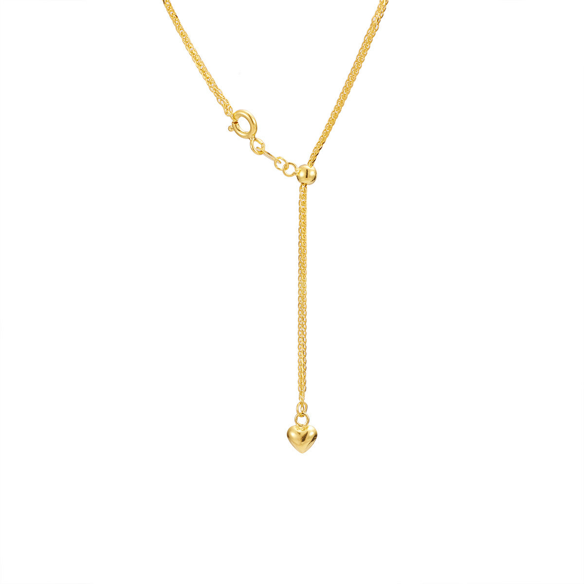 Damen elegante Herz-Halskette mit verstellbarem Anhänger und feiner Gliederkette Shop Nory