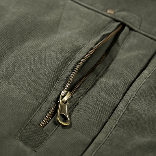 Herren Winterparka mit Teddyfutter, Kapuze und wasserabweisender Canvas-Außenschicht Shop Nory