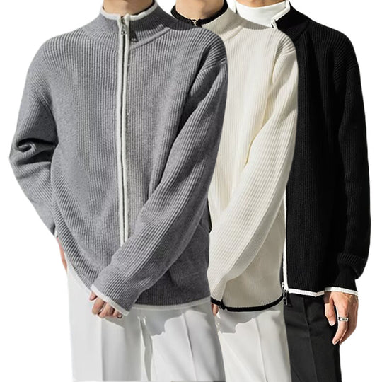 Herren Modische Strickjacke mit hohem Kragen Shop Nory