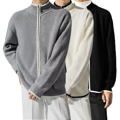 Herren Modische Strickjacke mit hohem Kragen Shop Nory