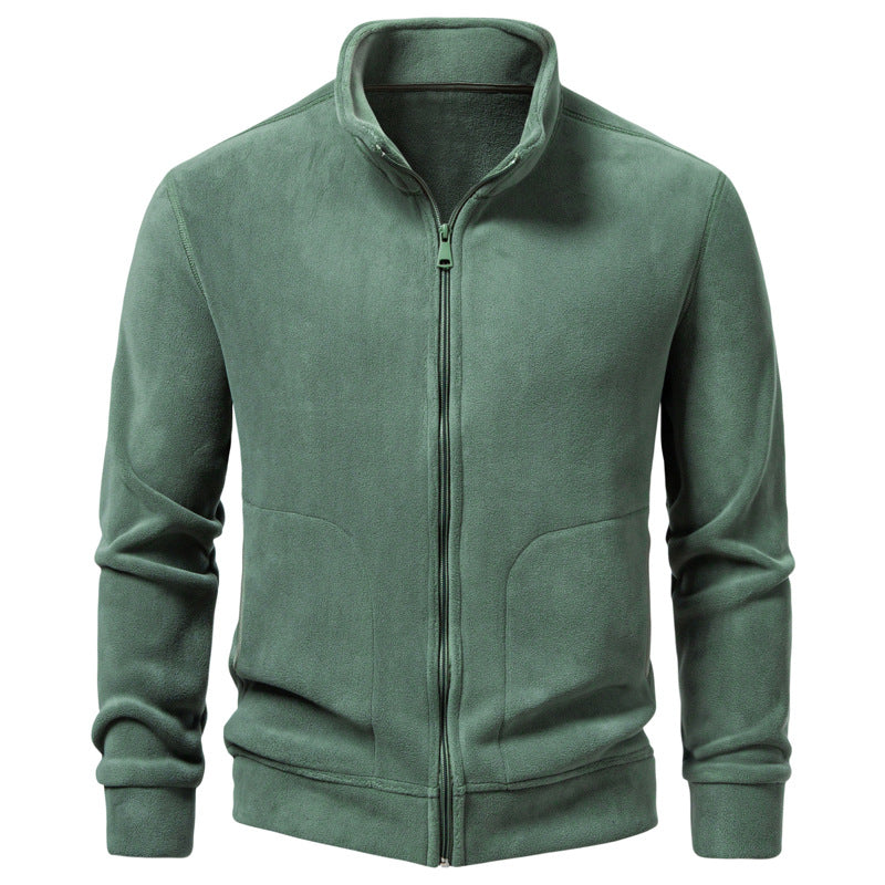 Herren Slim-Fit Fleecejacke mit Stehkragen, durchgehendem Reißverschluss und Eingrifftaschen Shop Nory