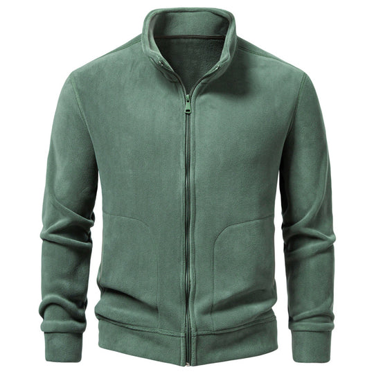 Herren Slim-Fit Fleecejacke mit Stehkragen, durchgehendem Reißverschluss und Eingrifftaschen Shop Nory